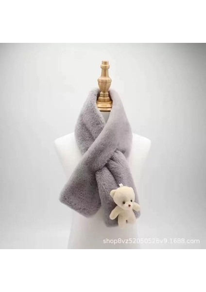 Sonbahar ve Kış Peluş Sıcak Kulak Koruma Sevimli Kapi A Şapka Eşarp Hepsi Bir Arada Üç Parçalı Set (Yurt Dışından)