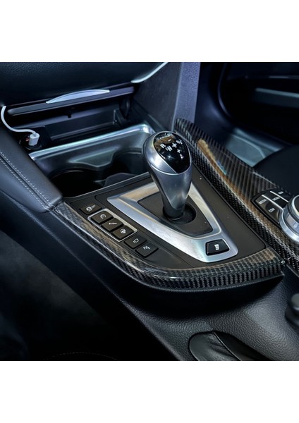 Gerçek Karbon Fiber Araba Dişli Vites Yan L Şekil Şeritler Bmw F80 F82 F83 M3 M4 2014-2018 (Lhd) (Yurt Dışından) fırsatları