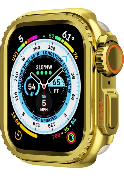 Apple Watch Se (2023)/SE (2022)/SE/6/5/4 44 mm - Ultra 49 mm Transfer Kapağı Için Metal Kasa - Parlak Altın (Yurt Dışından)