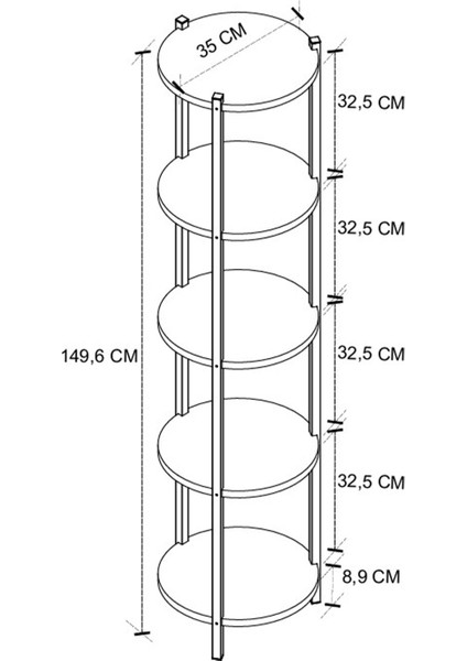 5 Raflı Çiçeklik Rafı Saksılık Standı Dekoratif Aksesuar Rafı Saksılık Lale Çam