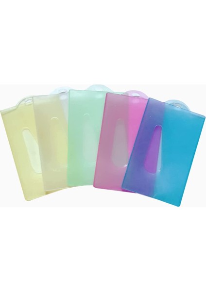 5 Parçalı Plastik Kart Tutucu Renkli Isim Etiketi Rozet Kimlik Kartı (Çoklu Renkler: Sarı, Beyaz, Yeşil, Pembe, Mavi) (Yurt Dışından)