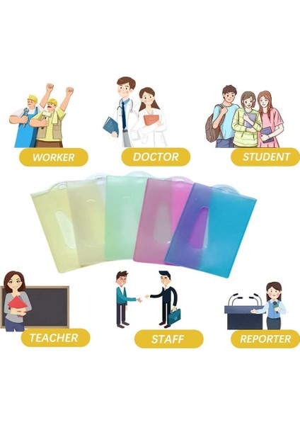 5 Parçalı Plastik Kart Tutucu Renkli Isim Etiketi Rozet Kimlik Kartı (Çoklu Renkler: Sarı, Beyaz, Yeşil, Pembe, Mavi) (Yurt Dışından) indirimleri