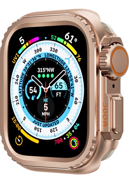 Apple Watch Se (2023)/SE (2022)/SE/6/5/4 44 mm - Ultra 49 mm Transfer Kapağı Için Metal Kasa - Gül Altını (Yurt Dışından)