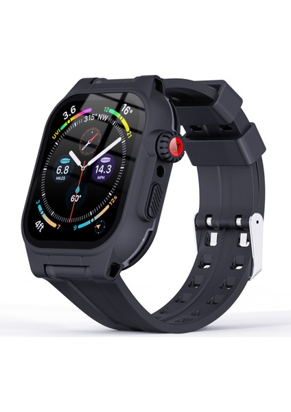 Shellbox Apple Watch Series 8 45MM/7 45MM Darbeye Dalı Ekran Koruyucu Kılıf ve Silikon Saat Kayışı Için Su Geçirmez Kılıf (Yurt Dışından) fiyatları