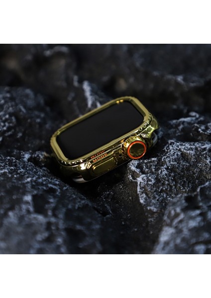 Apple Watch Series 9/8/7 45 mm Spor Saat Koruyucu Kılıf Için Metal Kasa - Parlak Altın (Yurt Dışından) fırsatları