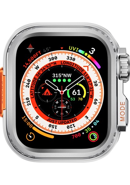 Apple Watch Series 9/8/7 45 mm Spor Saat Koruyucu Kılıf Için Metal Kasa - Mat Gümüş (Yurt Dışından) modelleri