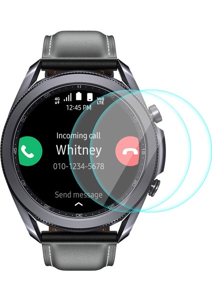 Hat Prınce 2 Adet/set 0.2mm 9h 2.15D Ark Kenarlı Temperli Cam Saat Ekran Filmi Samsung Galaxy Watch 3 45MM Için (Yurt Dışından)