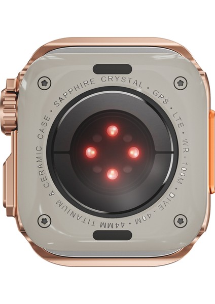 Apple Watch Series 4/5/6/se/se (2022)/SE (2023) Için 44 mm Metal Koruyucu Çerçeveli Saat Kılıfı - Gül Altını (Yurt Dışından) fiyatları