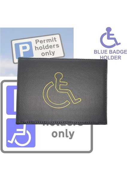 QOO100 1 Adet, Pu Deri Engelli Rozetlik Cüzdan - Rozet Zamanlayıcı Tutucu - Hologram Güvenli (Siyah) (Yurt Dışından) fırsatları