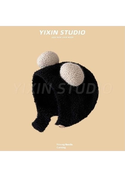 Sonbahar ve Kış Erkek ve Kadın Bebek Sevimli Karikatür Ayı Bebek Peluş Sıcak Kulak Koruma Örme Şapka (Yurt Dışından)