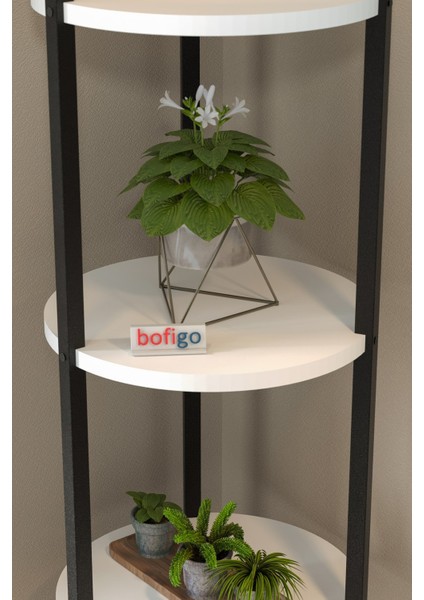 5 Raflı Çiçeklik Rafı Saksılık Standı Dekoratif Aksesuar Rafı Saksılık Lale Beyaz fırsatları