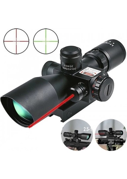 Süper Zoomlu – Lazerli – Profesyonel Av Tüfeği Dürbünü 2.5-10X40/E ( Lisinya )