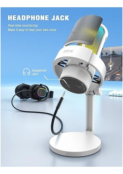 Ampligame A8 Beyaz USB Mikrofon Oyuncu Bilgisayar Mikrofonu White modelleri