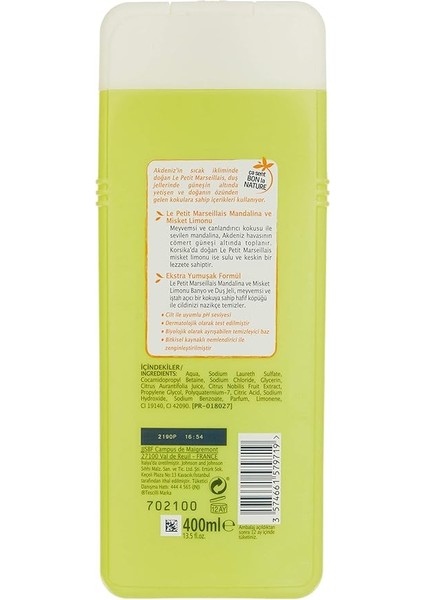 Petit Marseillais Mandalina ve Misket Limon Duş Jeli (400 Ml) fiyatları