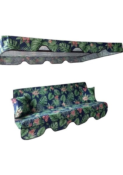 Salıncak Kılıf Seti Mindersiz 3 Kişilik Yaprak Desen 164X47 cm