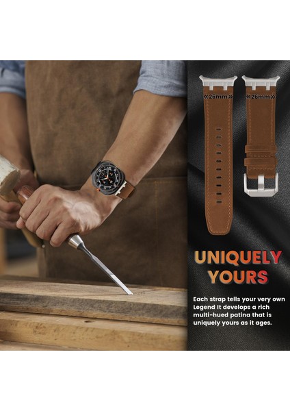 Samsung Galaxy Watch Ultra 47MM / Ultra 2025 Için Deri Saat Kayışı (Yurt Dışından) modelleri