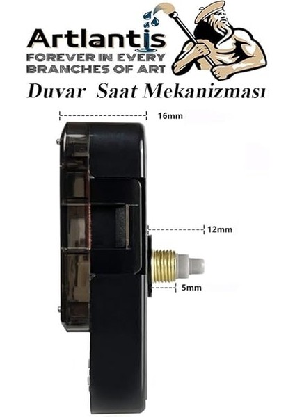 Saat Mekanizması 1 Adet 10 mm Şaft Sessiz Saat Motoru Akrep Yelkovan Okul Deney Saat Yapım modelleri