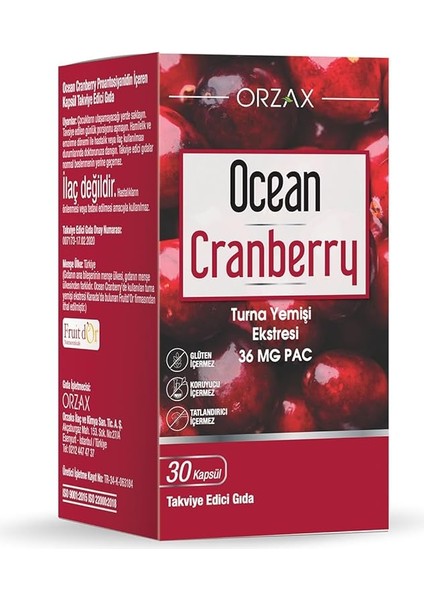 Cranberry Takviye Edici Gıda 30 Kapsül