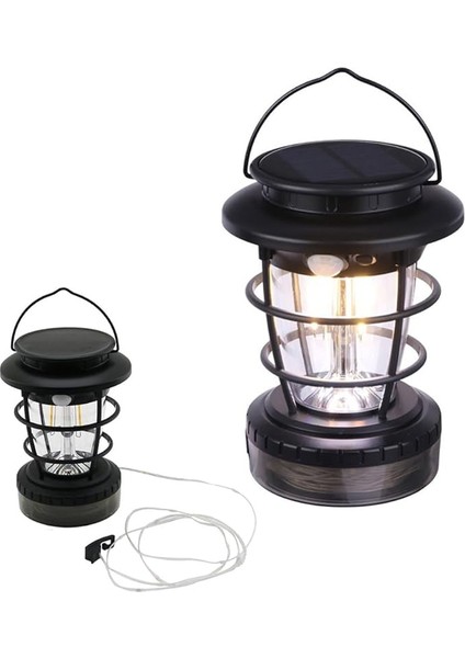 Enerjili Solar Şarjlı Hareket Sensörlü Rgb 10 Metre Şerit Ledli Kamp Lambası Feneri Işığı