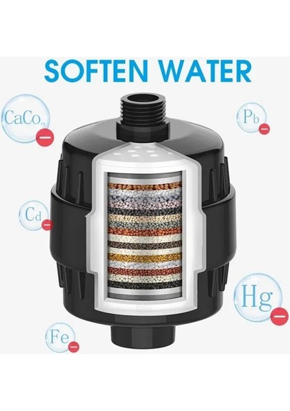 15 Aşamalı Çıkışlı Duş Suyu Filtresi Klor Florürü Ağır Metalleri Kaldırır Filtre Li Duş Başlığını Yumuşatır (Yurt Dışından) indirimleri