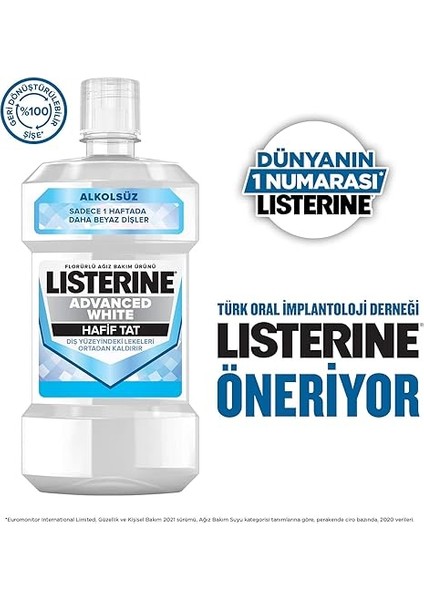 Advanced White Ağız Bakım Ürünü, Zorlu Lekeleri Giderir, Hafif Tat, Sıfır Alkol, Name Aromalı, 1000ML modelleri