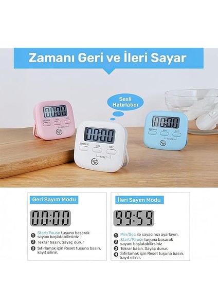 NPT05M Mutfak,ders,yemek Için 99:59DK Dijital Alarm Kronometre,pomodoro Öğrenci Motivasyon Saati fiyatları