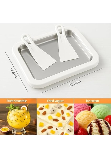 Tipi Dondurma Tavası, Paslanmaz Çelik Yüzeyli, Spatulalı, Rulo Dondurma ve Yoğurt Yapma Tepsisi modelleri