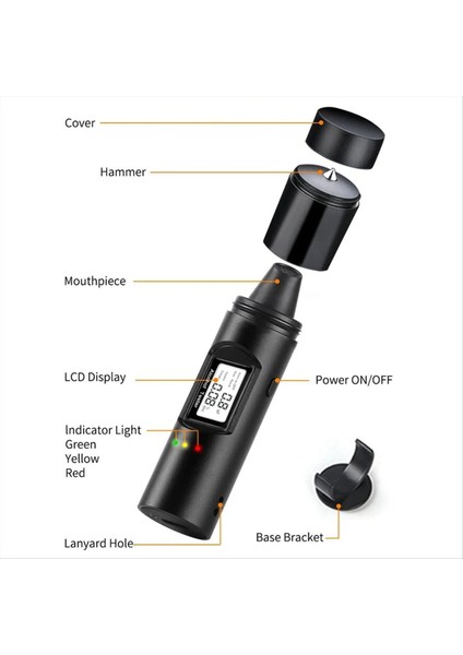 Dijital Alkol Test Cihazı Doğru Profesyonel Breathalyzer Alkol Test Araçları B (Yurt Dışından)