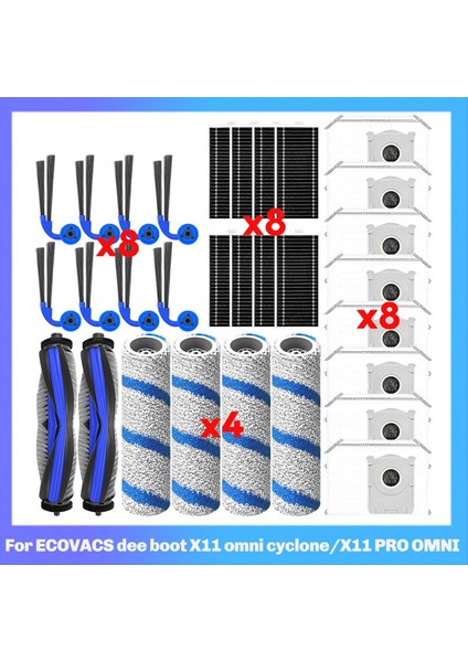 Ecovacs Deeboot X11 OMNICYCLONE/X11 Pro Omnı Aksesuarları Ana Yan Fırça Hepa Filtre Rulo Paspas Yedek Parçaları (Yurt Dışından) fırsatları
