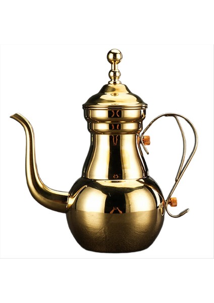 Paslanmaz Çelik Çiçek Çaydanlık Su Isıtıcısı Ince Pot Otel Uzun Ağız Pot Otel Çaydanlık Filtre Restoran Kabarcık Demlik Altın (Yurt Dışından)