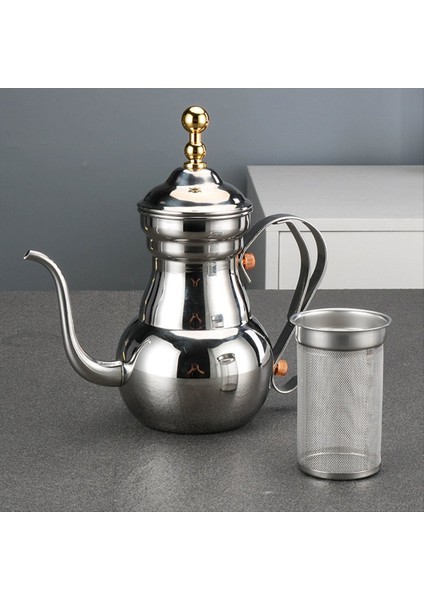 Paslanmaz Çelik Çiçek Çaydanlık Su Isıtıcısı Ince Pot Otel Uzun Ağız Pot Otel Çaydanlık Filtre Restoran Kabarcık Demlik Altın (Yurt Dışından) fırsatları