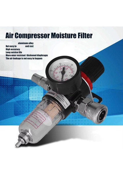 AFR2000 1/4in Hava Kompresörü Nem Filtresi Su Yağ Ayırıcı Regülatörü Basınç Göstergesi ile (Yurt Dışından) indirimleri