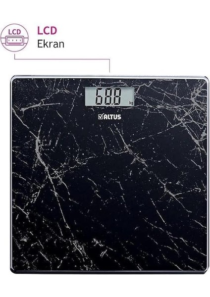 Al 808 Sm Mermer Desenli Dijital Baskül ve Vücut Tartısı, Standart modelleri