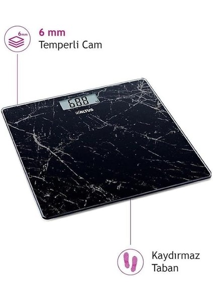 Al 808 Sm Mermer Desenli Dijital Baskül ve Vücut Tartısı, Standart indirimleri