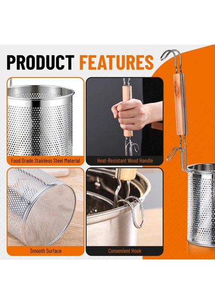 2 Paket Makarna Sepeti Paslanmaz Çelik Hasır Erişte Süzgeç Sepeti Ahşap Saplı Gıda Makarna Erişte Kaynatma Için (Yurt Dışından) modelleri