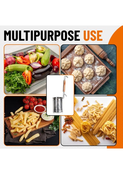 2 Paket Makarna Sepeti Paslanmaz Çelik Hasır Erişte Süzgeç Sepeti Ahşap Saplı Gıda Makarna Erişte Kaynatma Için (Yurt Dışından) indirimleri