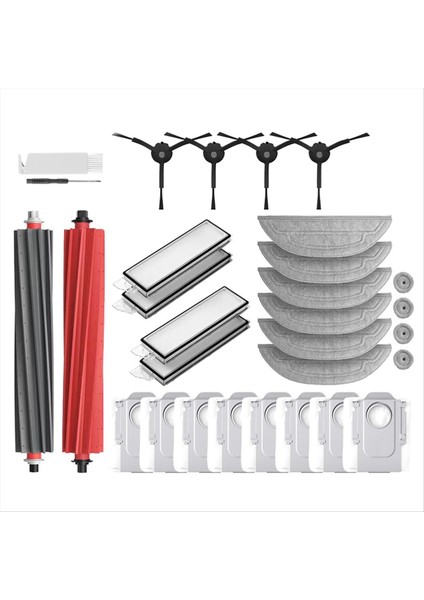 Roborock S8 Maxv Ultra S8 Max Ultra Yedek Parça Ana Yan Fırça Paspas Bezleri Filtre Toz Torbası Aksesuarları (Yurt Dışından)