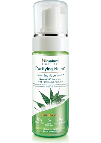 Since 1930 Arındırıcı Yüz Temizleme Köpüğü, Neem, Zerdeçal, Parabensiz, Normal ve Yağlı Ciltler, 150 ml