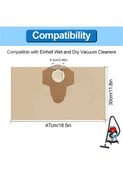 20 Adet 20L Kağıt Toz Torbası Einhell Bt-Vc 1250S/INOX 1250S Islak ve Kuru Elektrikli Süpürge Çöp Torbası Vakum Filtre Torbası (Yurt Dışından) fırsatları