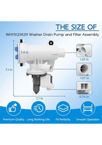 WH11X29539 Yıkayıcı Tahliye Pompası Filtre Tertibatı Ge Üst Yük Yıkayıcı Elbise Tahliye Pompası Parçaları Değiştirin AP6986715 (Yurt Dışından) fiyatları