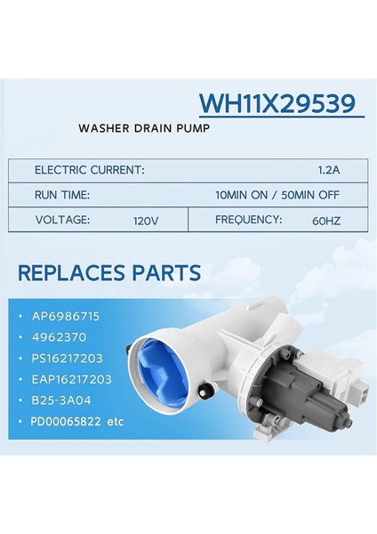 WH11X29539 Yıkayıcı Tahliye Pompası Filtre Tertibatı Ge Üst Yük Yıkayıcı Elbise Tahliye Pompası Parçaları Değiştirin AP6986715 (Yurt Dışından) fırsatları