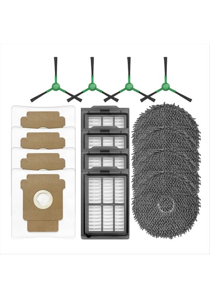 Irobot Romba Plus 405 COMBO/505 Combo Yedek Parça Aksesuarları Yan Fırça Hepa Filtre Paspas Toz Torbaları (Yurt Dışından)