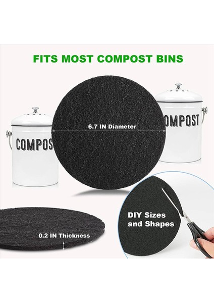 20 Adet Kompost Kovası Için Kömür Filtresi 6 7 Inç Mutfak Aktif Karbon Kompost Kutusu Filtresi Tezgah Kutusu Için Değiştirin (Yurt Dışından) fiyatları