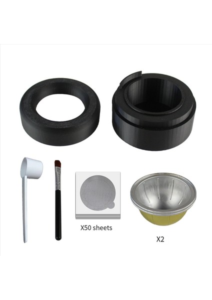 2x Vertuo Serisi Kapsül Kiti Nespresso Kapsülleri Için 100 Adet Folyo Mühür Kapaklı Tutucu Fırça Döngüsü Dolum Filtreli Fincan (Yurt Dışından) modelleri