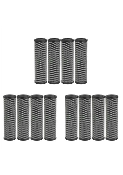 12 Adet Karbon Su Filtresi 10 Inç Standart Tüm Ev Karbon Sarma Tortu ve Tat ve Koku Yedek Filtre (Yurt Dışından)