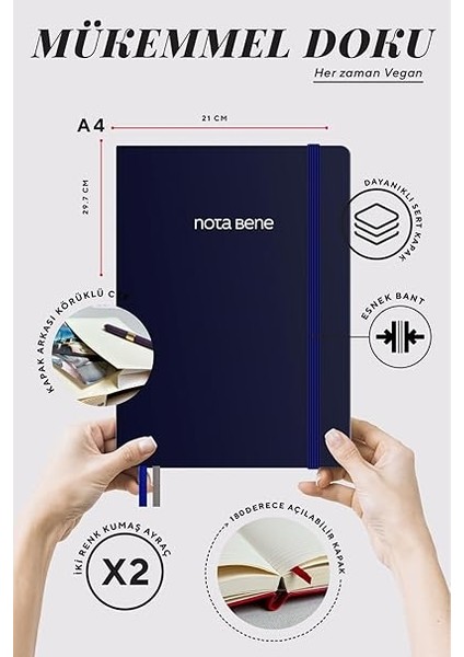 Bene Premium Sert Kapak Defter, 21X29 Cm, Çizgili fiyatları