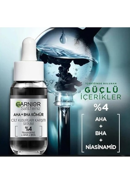 Aha+Bha Cilt Kusurları Karşıtı Siyah Serum %4 [niasinamid+Peeling Etkili Aha+Bha] 30ML fiyatları