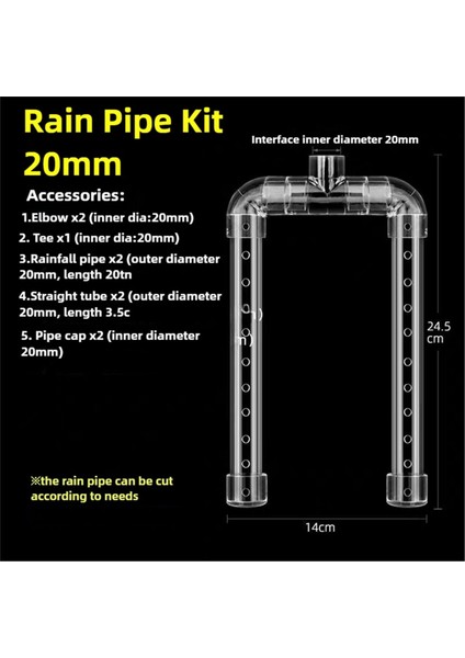 Şeffaf Akvaryum Filtresi Çift Yağmur Çubuğu Çıkış Borusu Akrilik Yağmur Biçimli Duş Çıkış Borusu Balık Tankı Aksesuarları (Yurt Dışından) modelleri