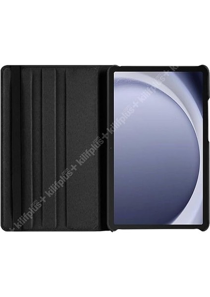 Samsung Galaxy Tab A9 Plus ile Uyumlu Kılıf 360 Derece Dönen Standlı Pu Deri Kapaklı - Mavi modelleri