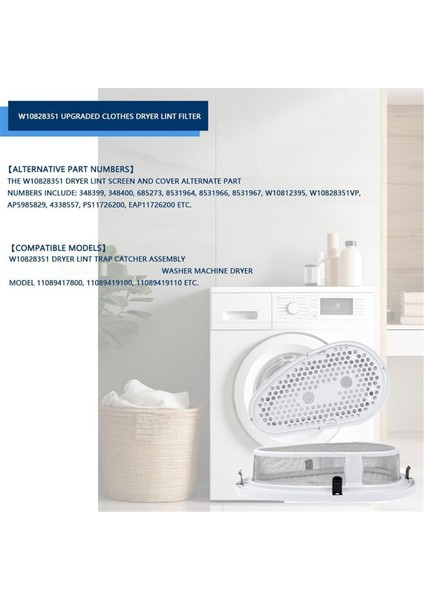 W10828351 Kurutucu Lint Trap Yedek Kenmore Kurutucu Lint Screen Whirlpool Kurutucu Için Lint Trap Filtresi ve Kapak (Yurt Dışından) fırsatları